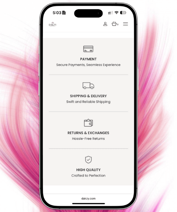Dakzy mobile view 1